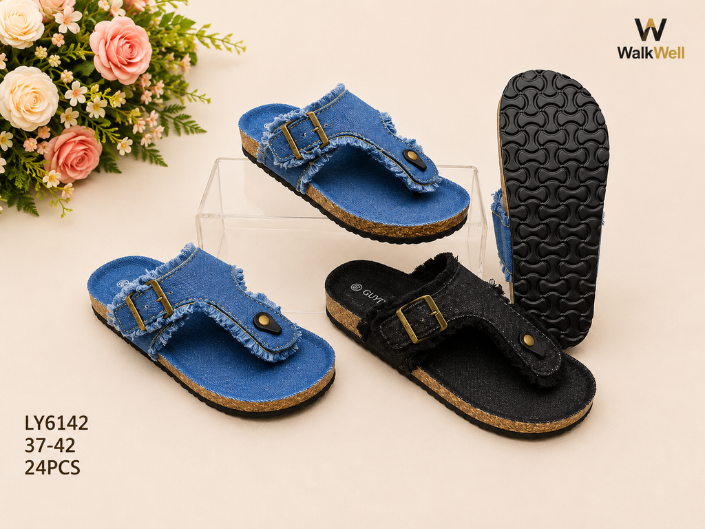 WalkWell Denim Comfort Sandals