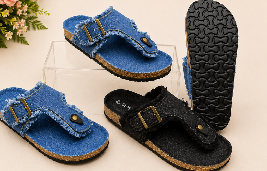 WalkWell Denim Comfort Sandals