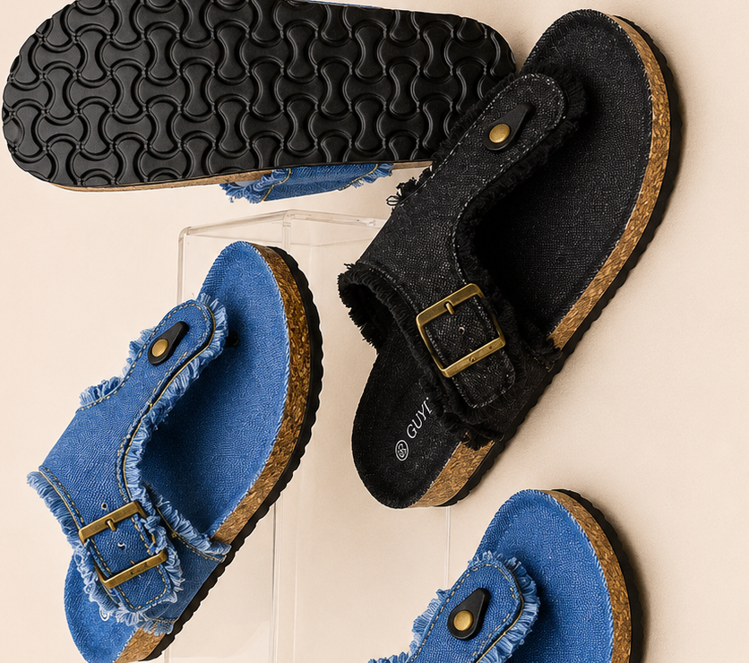 WalkWell Denim Comfort Sandals