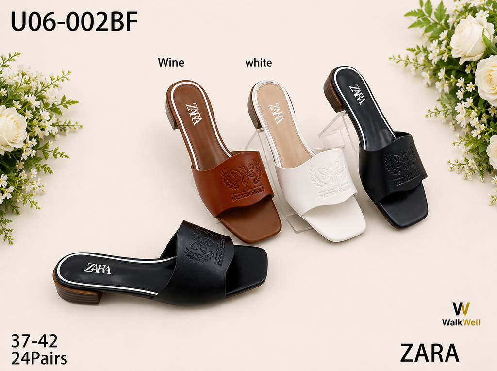 WalkWell Zara Women's Elegant Block Heel Slides