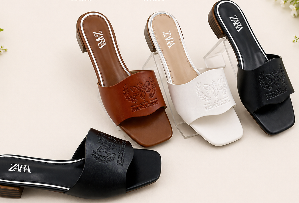 WalkWell Zara Women's Elegant Block Heel Slides